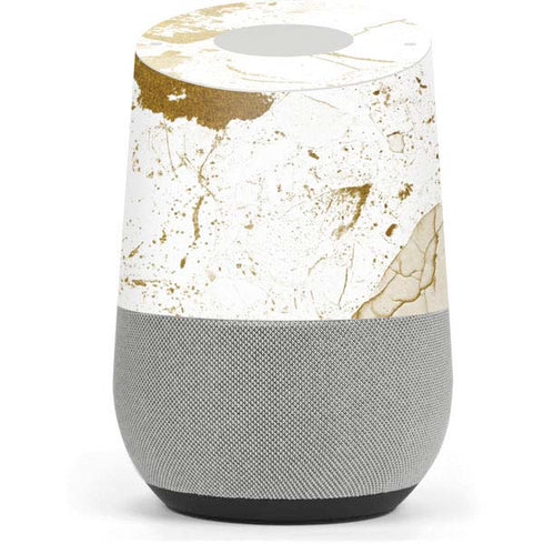 White Scattered Marble Google Home Skin